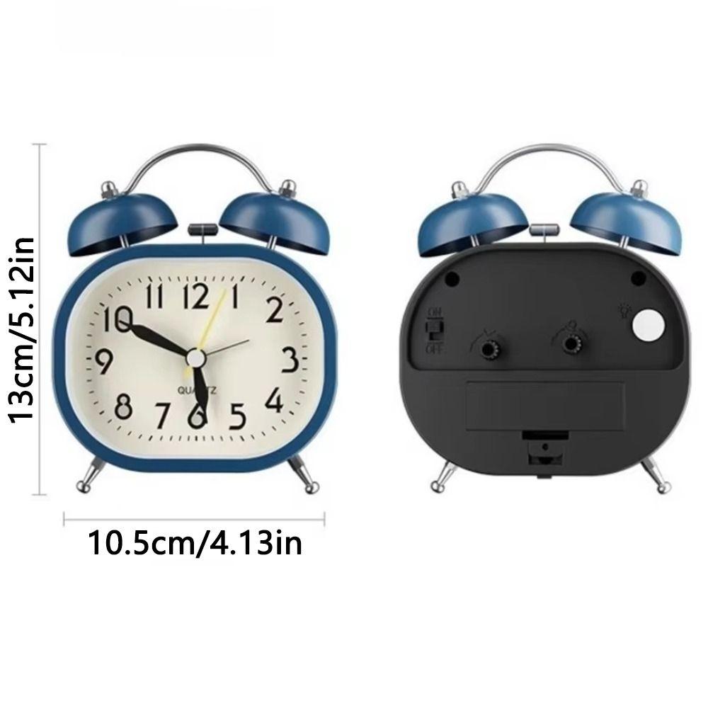 Metal Design Metal Alarm Clock Silent Operation Mechanical Clock  Deep Sleepers