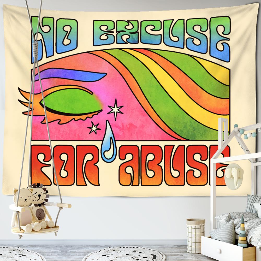 Retro Girl Tapestry Wall Hanging Colorful Boho Hippie Tapiz Aesthetic Room Home Decor Background Fabric