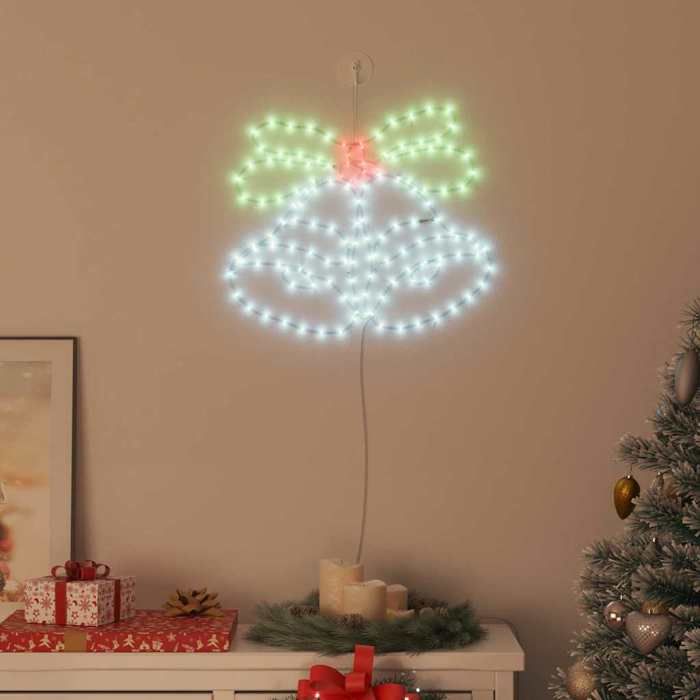 VidaXL Cloche de Noël avec 144 LED Multicolore 56 x 46 cm PVC, Salon, déco moderne, déco de Noël durable, éclairage festif, 42018957