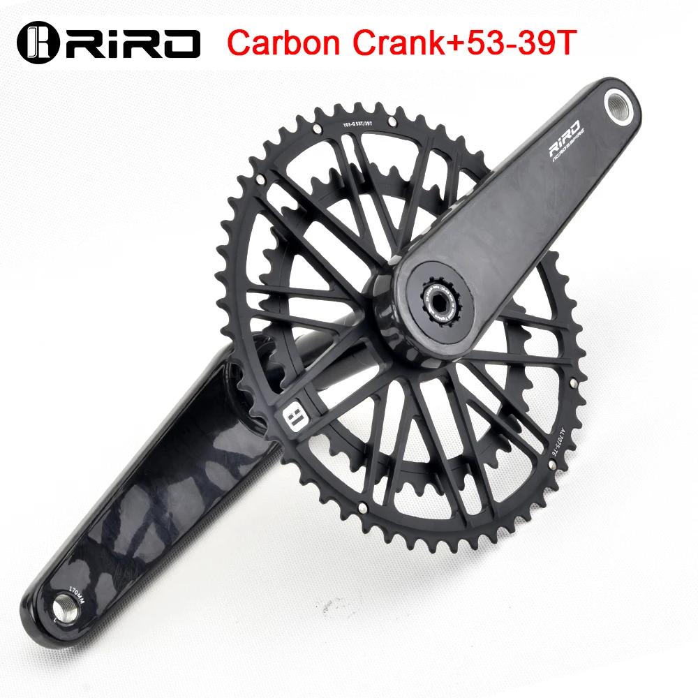 RIRO Carbon Fiber Road Crankset 29MM 50-34/52-36/53-39T Compatible with 11/12 Speed Shimano Direct Mount /110/130BCD Chainrings