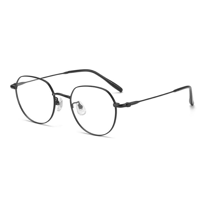 Pure Titanium Eyeglass Frame: Lightweight, Comfortable Unisex 49 Polygon Small Frame Eyewear for Women & Men - Simple & Versatile Design (Model 98702)