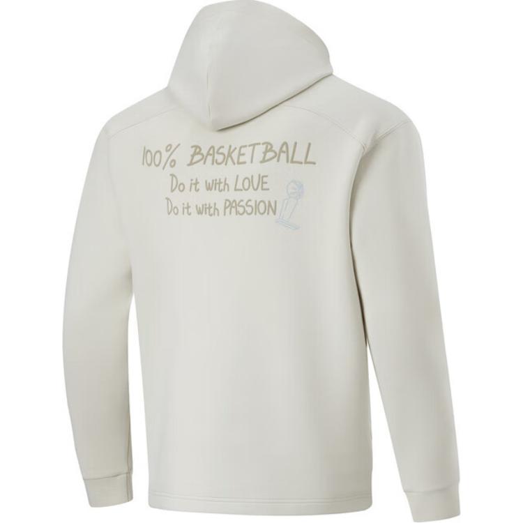 Li Ning Wade Series Printed Loose Hoodie Unisex hoodies Silver-Gray AWDU007-2