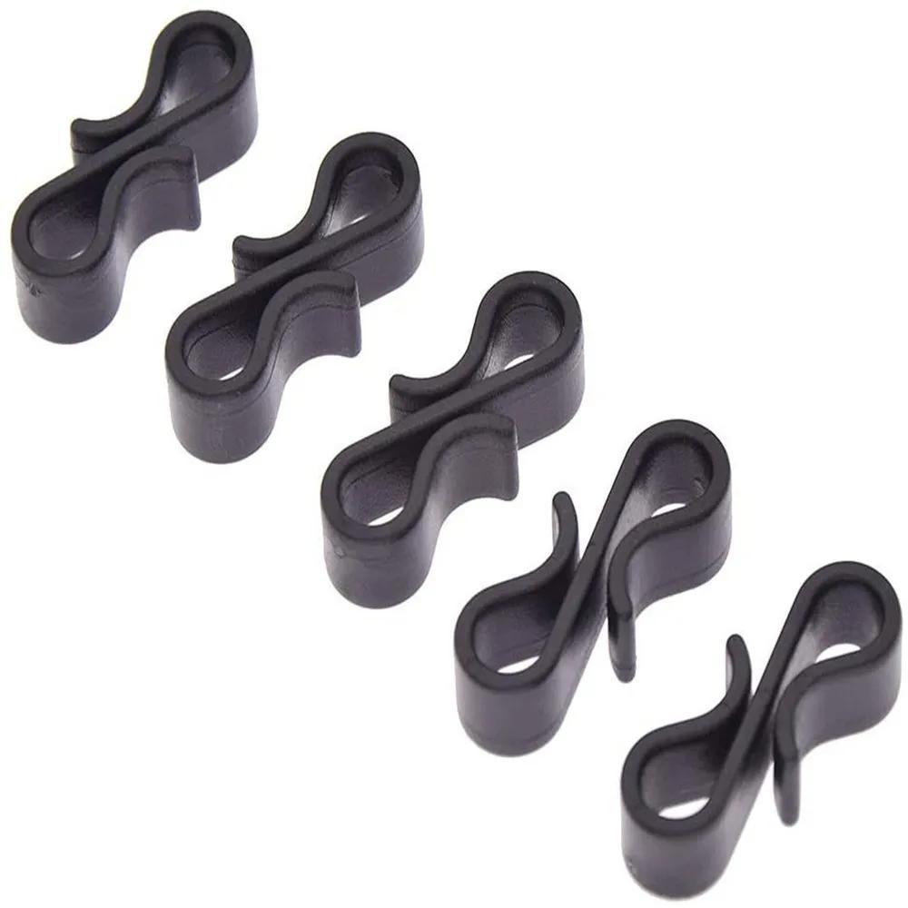 50pcs Black S-Shaped Gutter Hanging Hooks for Outdoor Wedding Lights