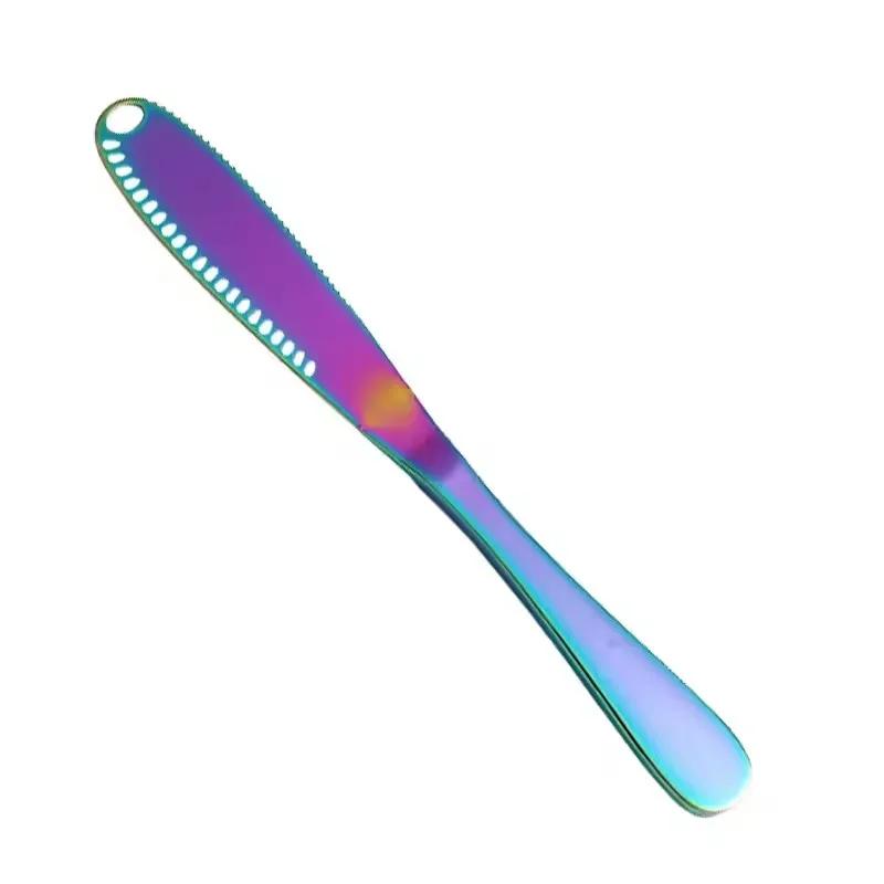 Coltello per burro Fori Coltello per formaggio Coltello per dessert Coltello per marmellata in acciaio inossidabile Posate Panna per toast Panna per pane Taglia formaggio Attrezzi da cucina
