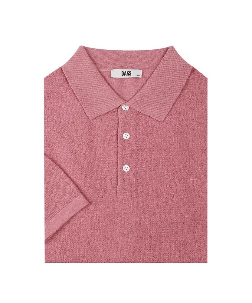 Dagseusyeocheu Cotton Blend Short Sleeve Collared Knit Pink_Dls1Swts101P1