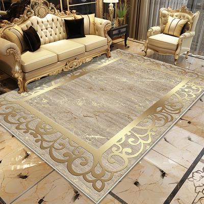 Goldener Luxusteppich für Wohnzimmer Großflächen Dekoration Zuhause Sofa Rutschfeste Teppiche Schlafzimmer Lounge Kaffeetische Weiche Bodenmatten