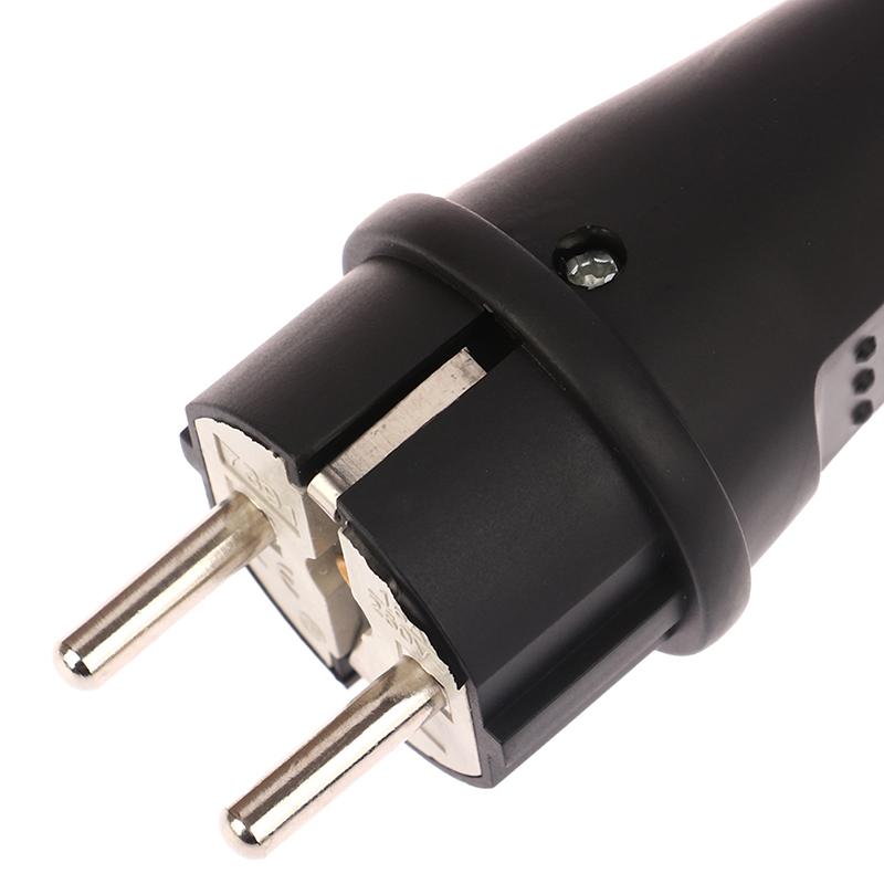 Eu Rubber Waterproof Socket Plug Electrial Grounded European Connector With Cover Ip54 For Diy Power Cable Cord 16A 250V