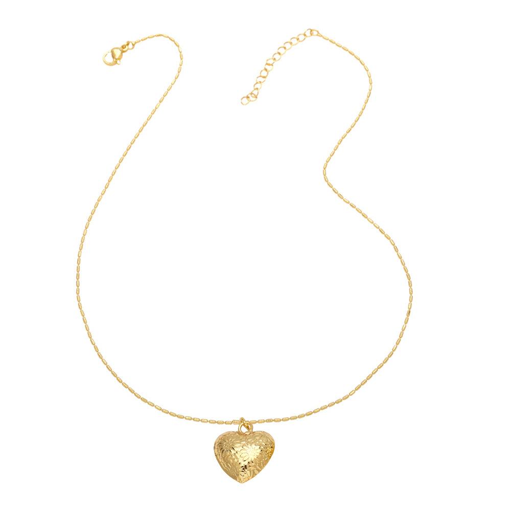 Stainless Steel Jewelry Heart Pendant Necklace for Women Trendy  Choker Collar Neck Accessories Fashion Maxi Jewelry