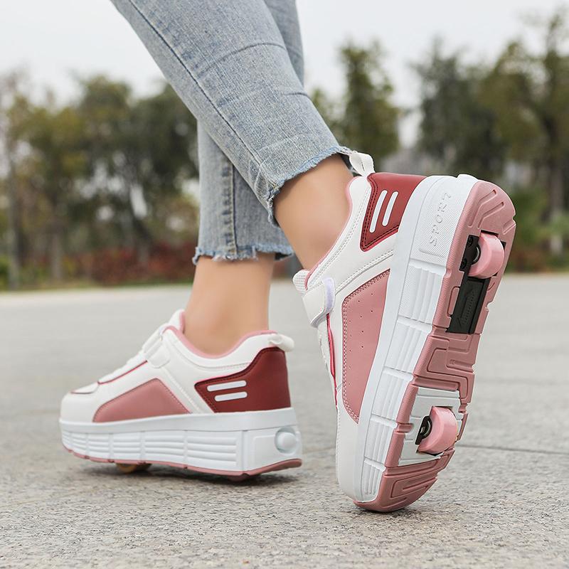 31-40 Children's Plus Size Fashionable Thick Soled Roller Skates Children's Wheeled Sports Shoes Outdoor Sports Shoes