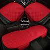 All-Season Breathable Linen Car Seat Cushion Set with Polka Dot Embroidery