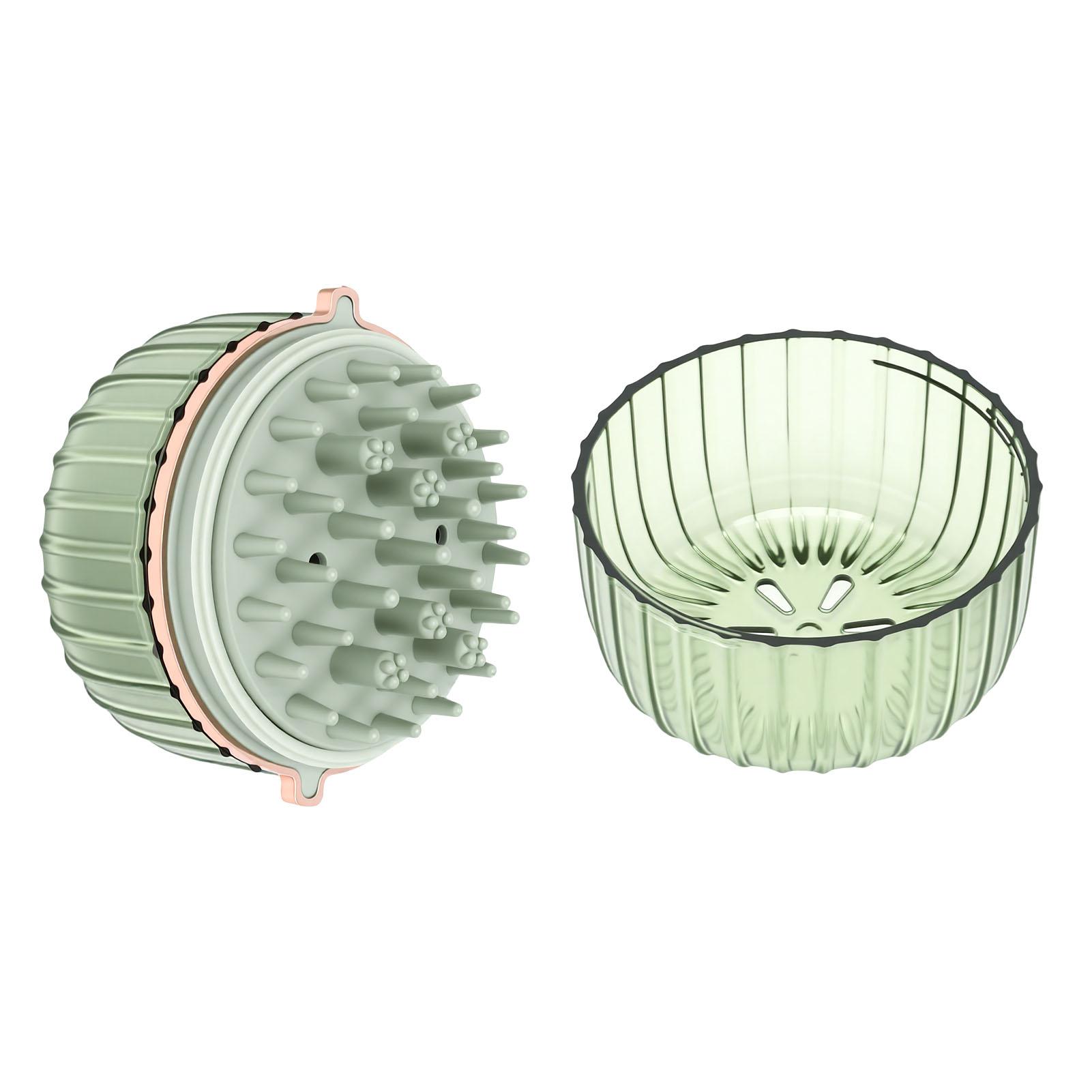 

Shampoo Brush Scalp Scrubber Exfoliator Massager Shampoo Brush with Foaming Net Green