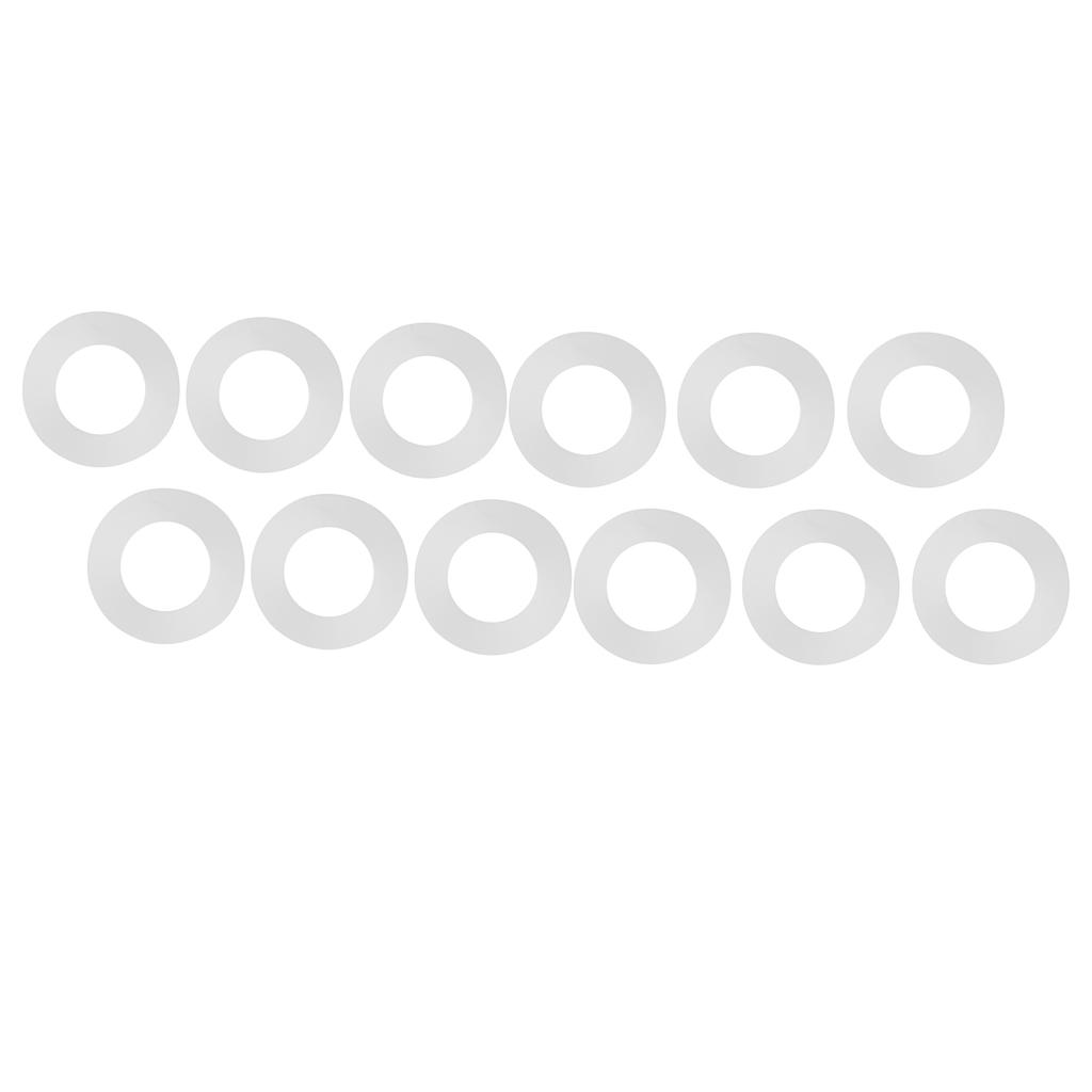 12pcs Flat Gasket White Silicone O Ring Sealing Washers for Bellows Hoses (1.2")