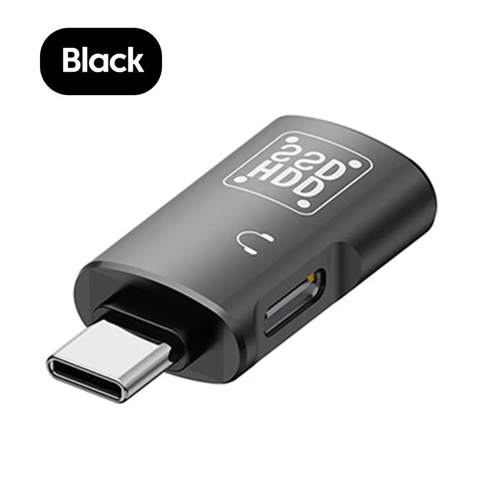 

2 в 1 USBC-Type C-USB OTG адаптер для iPhone 15 Pro Max Наушники Samsung TypeC Male-USB-разъем для быстрой зарядки чёрный