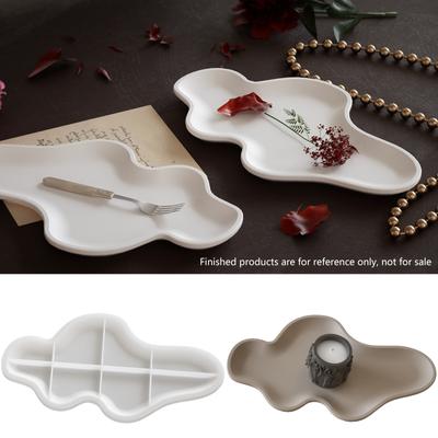 Multipurpose Large Oval Resin Tray Molds Sturdy Silicone Home Accessory Portable for Concrete Dishes Craft Supplies