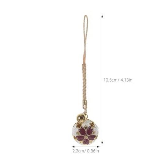 TOYMYTOY Copper-made openwork cherry blossom-shaped Japanese wind chime pendant easy DIY hanging cord. Convenient carrying ideal Japanese-style mens