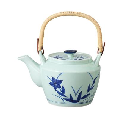 Ale-net Teapot, 1000cc, Arita Ware, Celadon Kikyo Design (M), No. 6, Porcelain, Made In Japan, Stylish