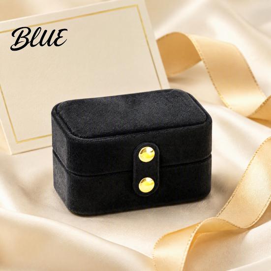 Compact Travel Accessory Style Organizer Slot Jewelry Box Multi Portable Ring Case Simple Metal Snap