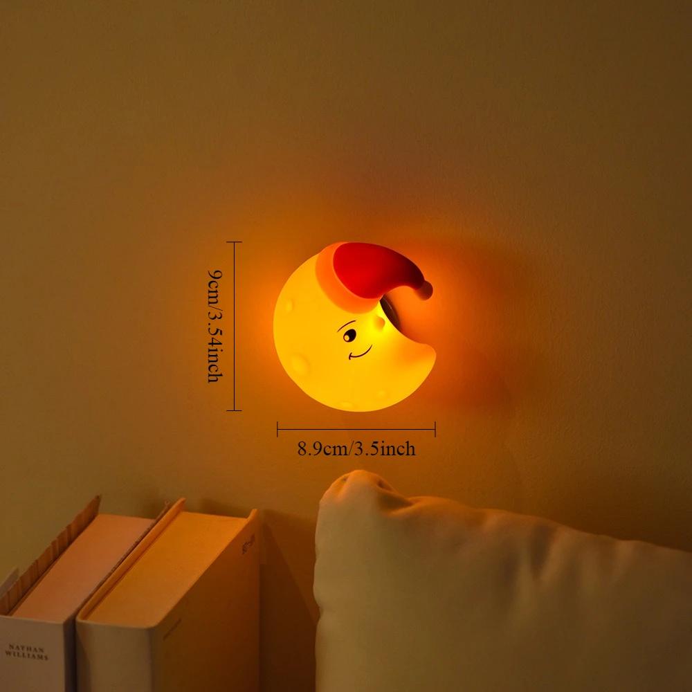 Mini LED Night Light USB Rechargeable Cartoon Star Moon Silicone Touch Lamp for Kids Bedroom Bedside Nursery Decoration  Gift