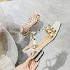 Women Modern Sandals Summer New Luxury Beautiful Rivet Band Leather Casual High Heels Shoes Sweet Pumps Big Size