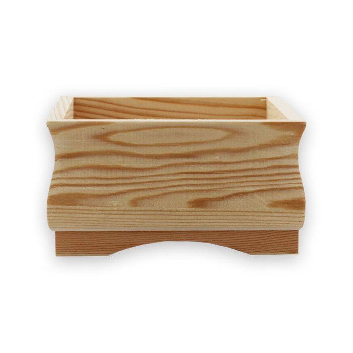 Cache pot en bois carré 14 x 7 x 14 cm