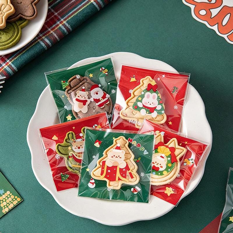 Meidi Christmas Transparent Self-Sealing Baking Bags