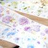 1 Roll 6x200cm Watercolor Floral Washi Tape Stickers, Fresh Hand-Painted Flower Journal Decor, Diary Collage DIY Material