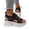 Muffin breathable thick-soled fish mouth sandals women's spring and summer new straps fly-woven high-heeled sports sandals