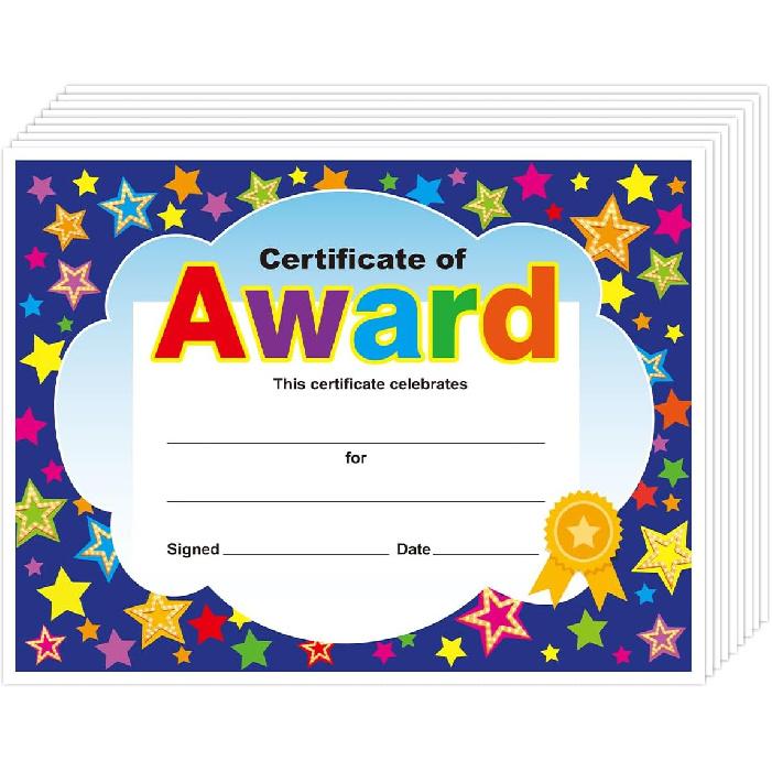 Yoklili 45-Pack Certificate of Award for Teachers Students Back To School Classroom Supplies, Printable, 8.5 X 11 Inches