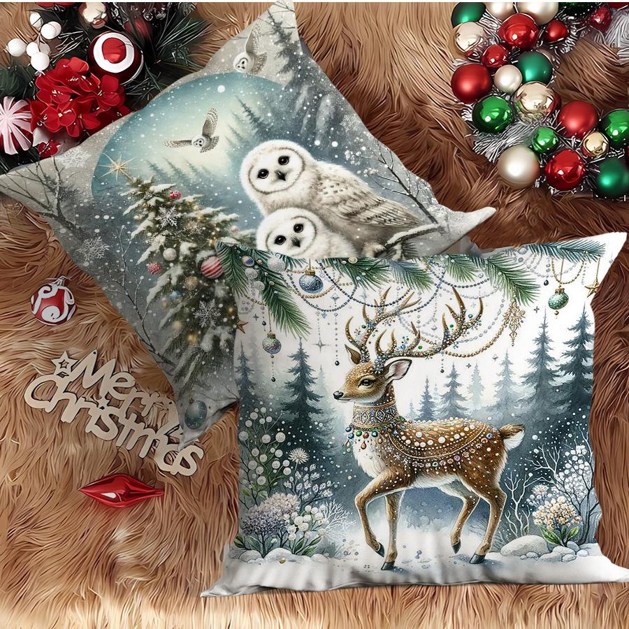 Świąteczna Europejska Dekoracyjna Poszewka na Poduszkę Dekoracyjną Poszewka na Poduszkę Sofa Salon Poszewka na Poduszkę
