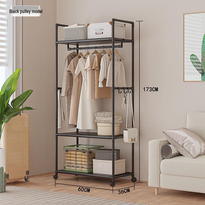 Elegant Multifunctional Coat Rack with Wheels - Japanese and Korean Style