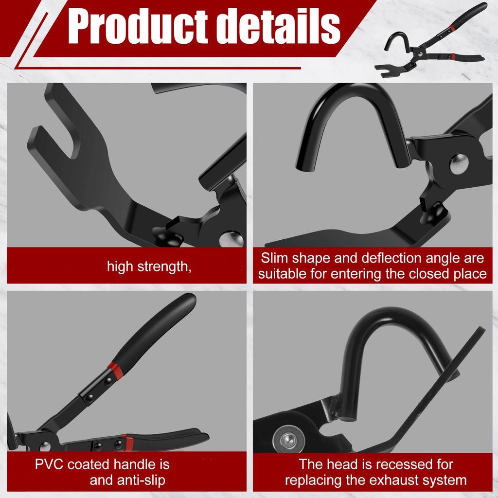 Professional Exhaust Support Brackets Removal Pliers Multifunctional Exhaust Pipe Rubber Gasket Puller for Vehicle Works
