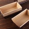 25Pcs Bakery Rectangle Kraft Baking Paper Loaf Pans Toast Box Cake Liner Bread Tray