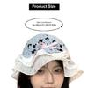 Breathable Knitted Bucket Hat Girl Crochet Fisherman Hat with Pleated Trim