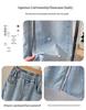 Girls' Trendy Spring 2025 Loose Wide-Leg Jeans - Casual, Straight-Leg Style for Middle and Big Kids
