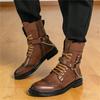 Luxus Designermode Neue Herren Rock Punk Gürtelschnalle Westwärts Knöchelboots Botas Motorradschuhe Zapatos Hombre