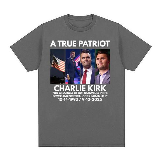 2026 Patriotic Memorial American Flag Tribute T Shirt A True Patriot Charlie Kirk T Shirts Men Fashion Cotton T-shirts Summer