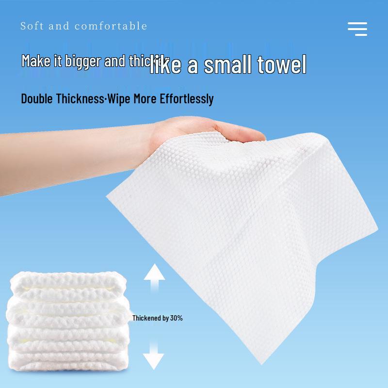 Compact Pure Cotton Facial Cleansing Wipes - Travel Size, Soft, Thickened, Disposable Towels