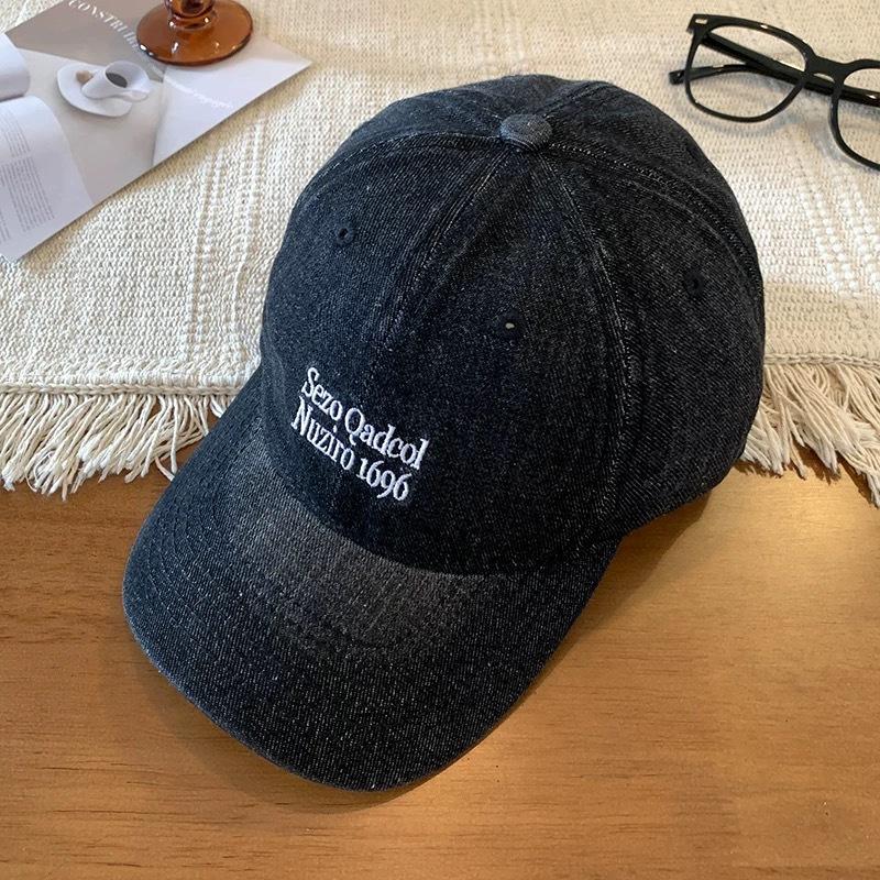 

Випрана джинсова бейсболка, жіноча широка шапка з великим обхватом голови, маленьке обличчя, синій капелюх, новинка 2024 року Adjustable