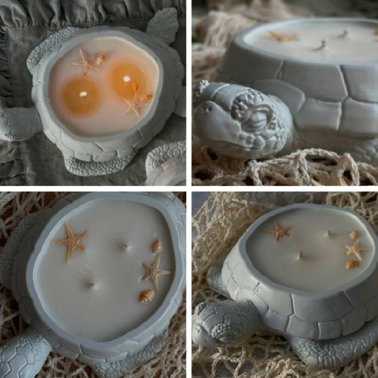 Tortoise Candle Cup Resin Moulds Succulents Planter Silicone Molds for Home Decoration, Epoxy Resin, Cement Clay Mould