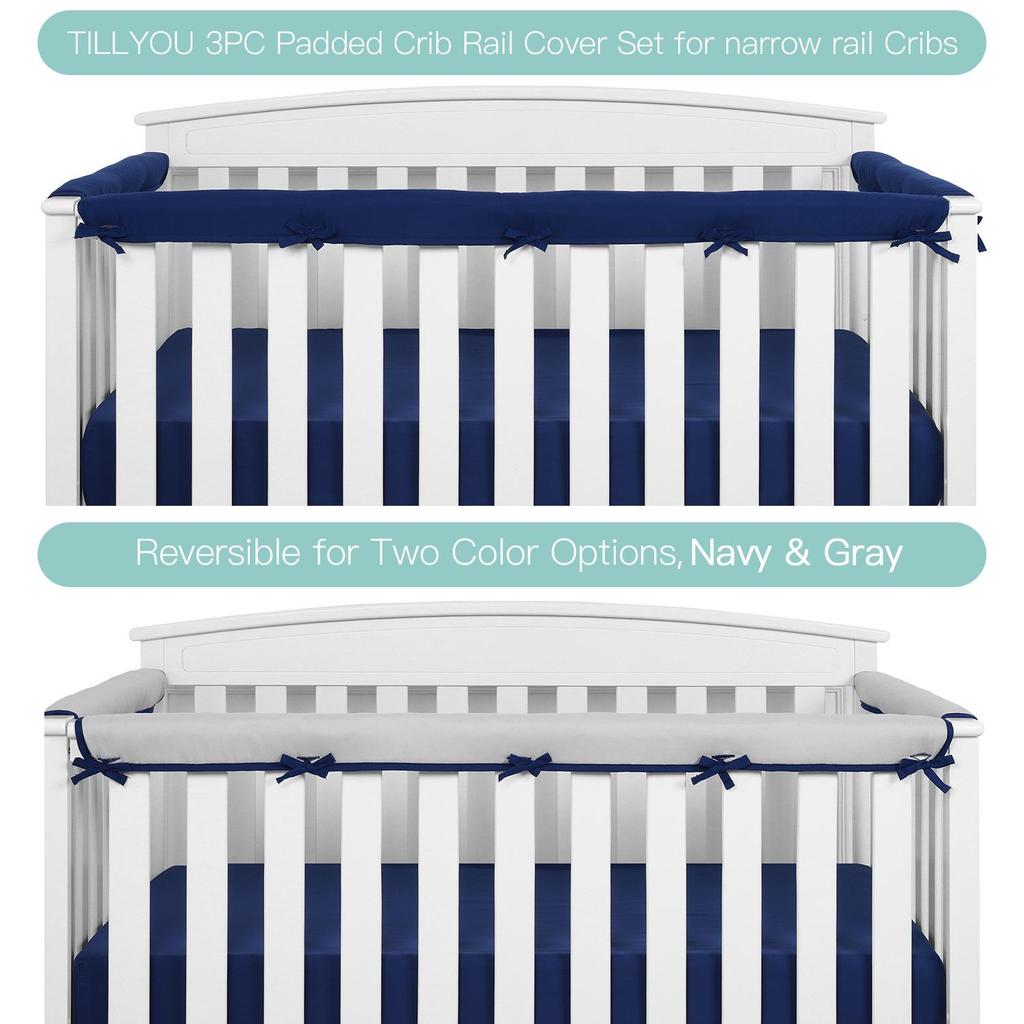 Soft Crib Rail Cover Set - 3-Piece Baby Anti-Chewing Guard Rails