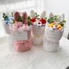 Decoration Woven Artificial Fake Flower Simulated Handwoven Yarn Simulation Rabbit Christmas Thread Knitted Flowers Bouquet