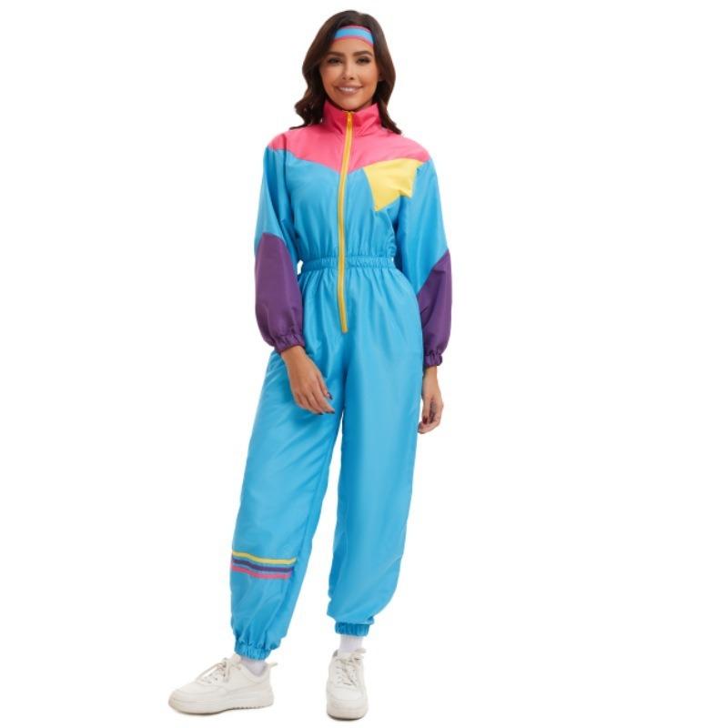 Men and Women Retro Disco Couple Sports Suit Hippie Prom Hip Hop Stage Performance Suit