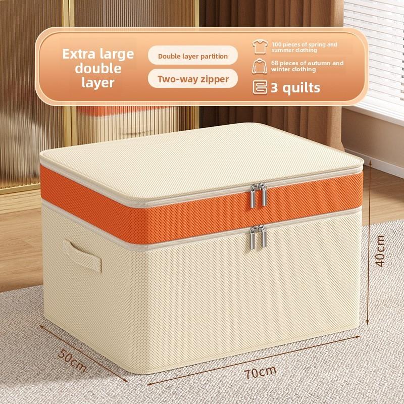 Multifunctional Clothing Storage Bin With Handle And Cover For Closet And Storage Room