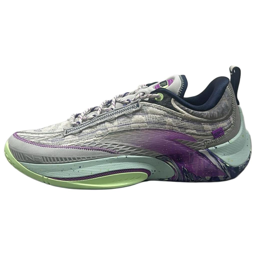 New Anta Instantaneous 1 Cushioned Wear-Resistant Slip-Resistant Low-Top Basketball Shoes Men's Purple Green 912411111Q-3