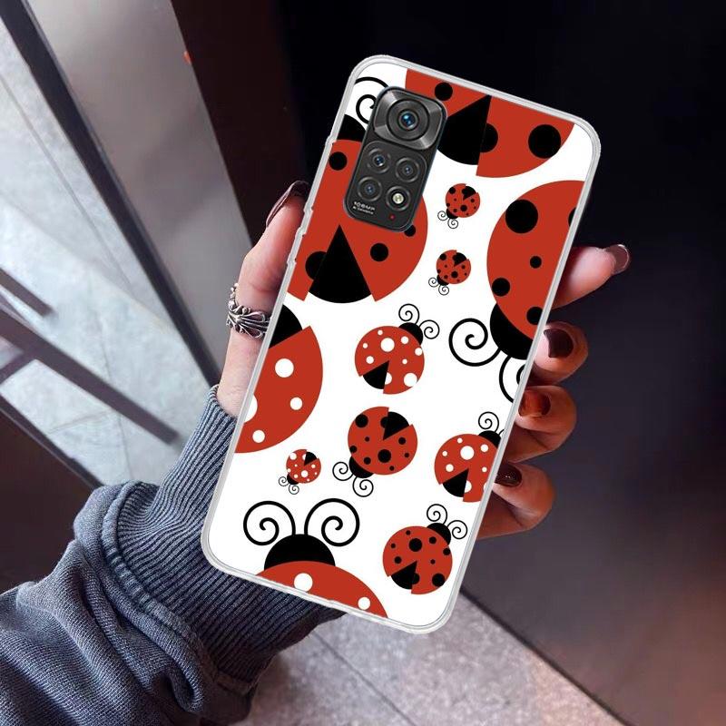 Insect Seven-Star Ladybug Phone Case For Xiaomi Redmi Note 10 11 12 13 14 15 Pro Plus 11S 12S 14S 11T 11E 10S Soft TPU Back Cove