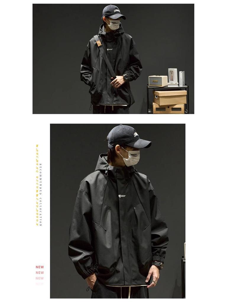 Men's Trendy Windbreaker Jacket - Spring & Autumn, Boys' Cotton Coat, Mountaineering Style