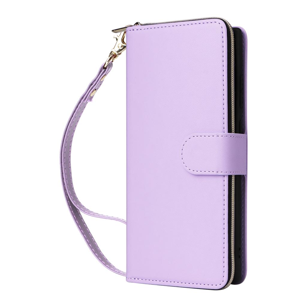 For Samsung Galaxy S26 Ultra Case 9 Card Slots Zipper Pocket PU Leather Phone Cover with Wrist Strap