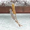 High-end Delicate Small Crystal Wheat Ear Brooch High-end Suit Coat Clothing Corsage