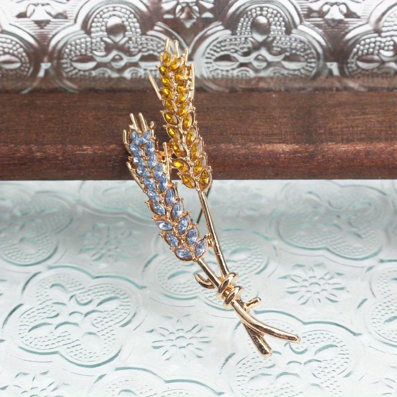 High-end Delicate Small Crystal Wheat Ear Brooch High-end Suit Coat Clothing Corsage