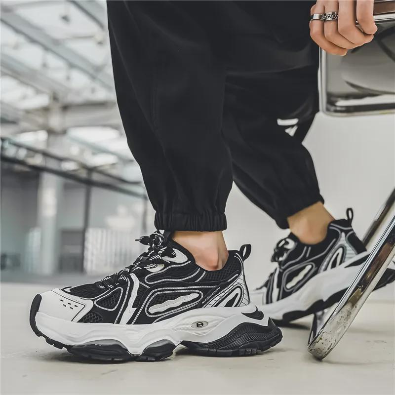 2024 Men's Trendy Breathable Mesh Running Shoes with Thick Sole